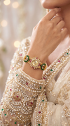 Champagne Crescent Peacock Bracelet Watch side view, Cunei India