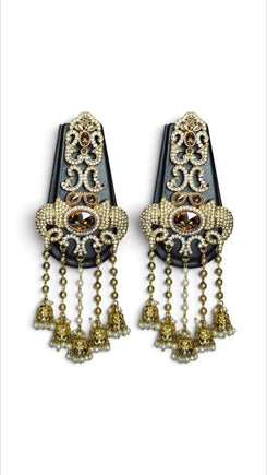 Champagne Ganesha Elephant Dangling Earrings detail, Cunei India