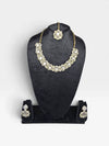 Clear Gold Three Piece Floral Motif CZ Necklace Set - view 4