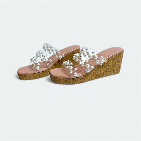 Clear Pink Pearl Wedges - cunei