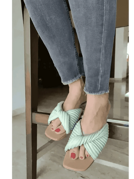 Convoluted Matcha Green Flats - cunei