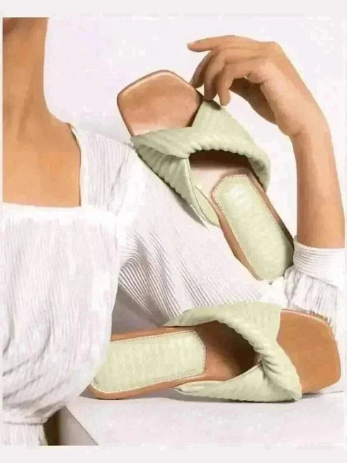 Convoluted Matcha Green Flats - cunei