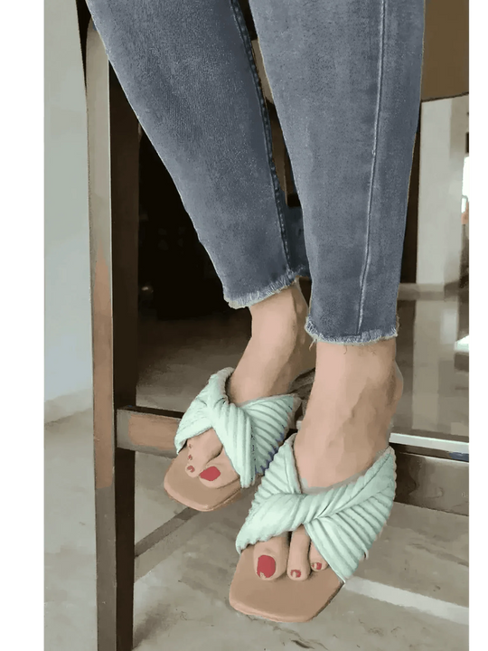 Convoluted Matcha Green Flats - cunei