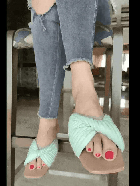 Convoluted Matcha Green Flats - cunei