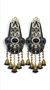 Dark Blue Ganesha Elephant Dangling Earrings product photo, Cunei India