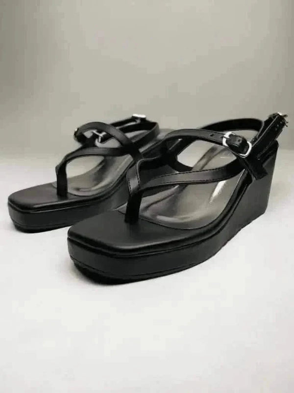 Womens Delicate Black Wedges