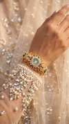 Emerald Cluster Elephant Bracelet Watch side view, Cunei India