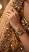 Emerald Green, Ruby Red and Clear Kundan Watch for Women, for women, Cunei India