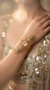 Emerald Green, Ruby Red and Clear Ornate CZ Crystal Watch for Women, detail, Cunei India