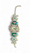 Emerald Green and Ruby Red Elephant Dial CZ Crystal Watch for Women, side view, Cunei India