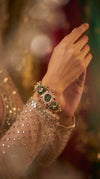 Emerald Green and Ruby Red Elephant Dial CZ Enamel Watch for Women, product photo, Cunei India