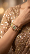 Emerald Green and Ruby Red CZ Statement Watch for Women, detail, Cunei India