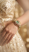 Emerald Green and Ruby Red Kundan Watch for Women, for women, Cunei India