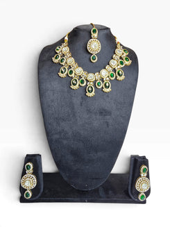 Emerald Green Three Piece Necklace Set - view 2