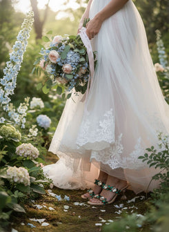 Emerald Green and White Crystal Heels for Women - Party & Wedding Wear - Image 2 - Cunei India