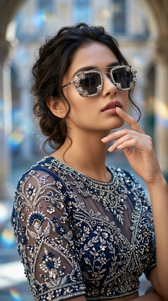 Black festive glares side view, Cunei India