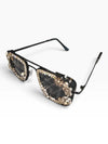 Black floral crystal glares on model, Cunei India