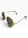 Rounded floral crystal glares on model, Cunei India