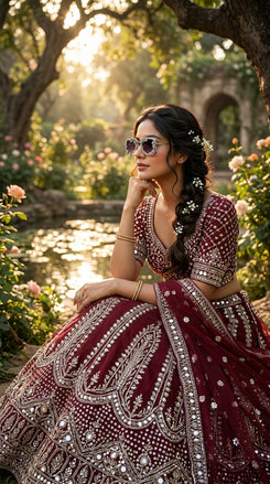 Silver floral glares on festive look, Cunei India