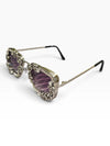 Silver floral glares on model, Cunei India