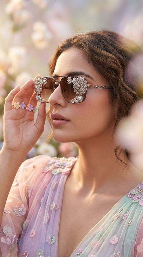 Brown tint sunflower glares for women, Cunei India