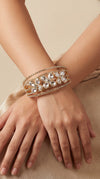 Floral Crystal Cuff Bracelet for Women - Party & Wedding Wear
