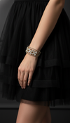 Floral Crystal Cuff Bracelet for Women - Party & Wedding Wear - view 2