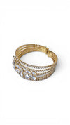 Floral Crystal Cuff Bracelet for Women - Party & Wedding Wear - view 5