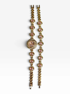 French Vintage Circular Pink Dial Heritage Watch Bracelet for Women - view 3