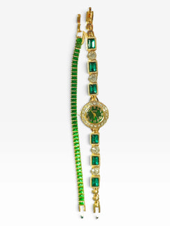 French Vintage Round Green Dial Heritage Watch Bracelet for Women - view 4