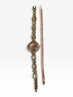 French Vintage Round Pink Dial Heritage Watch Bracelet for Women - view 2