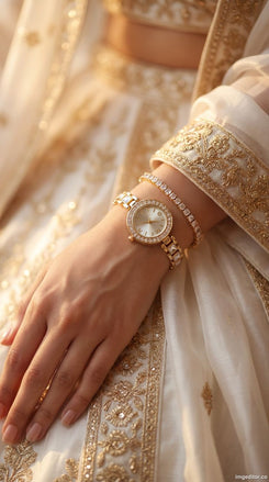 French Vintage Round White Dial Heritage Watch Bracelet for Women - view 2