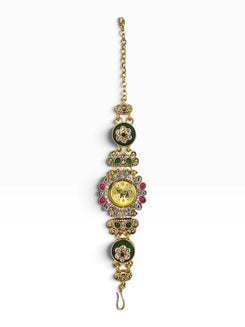 Gold Floral Elephant Bracelet Watch for Women - view 2