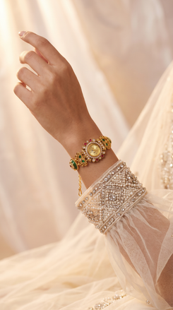 Gold Floral Elephant Bracelet Watch product photo, Cunei India