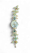 Imperial Gold, Green and Red Enamel Pearl Studded Open-Work Watch, side view, Cunei India