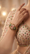 Gold Green Red Cz Ethnic Bracelet Watch product photo, Cunei India