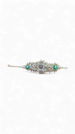 Gold, Green and Red CZ Open-Work Watch for Women, product photo, Cunei India