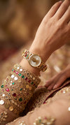 Imperial Gold, Green and Red Pearl Watch, detail, Cunei India