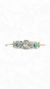 Gold, Green and Red Ornate Kundan Studded CZ Watch for Women, side view, Cunei India