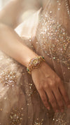 Gold, Green, Red and White Kundan Studded Pearl CZ Watch for Women, for women, Cunei India