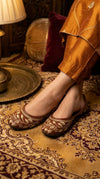 Gold Leaf Tan Leather Jutti for Women - view 2