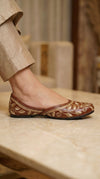 Gold Leaf Tan Leather Jutti for Women - view 4