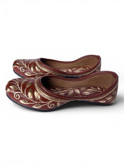 Gold Leaf Tan Leather Jutti for Women - view 7