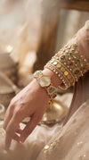 Imperial Gold, Red, Blue and Green Pearl Watch, product photo, Cunei India