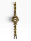 Gold with Red and Green Accents Crystal Ethnic Wrist Watch for Women - view 2