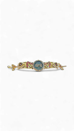 Gold Red Green Pearl Ethnic Bracelet Watch for women, Cunei India
