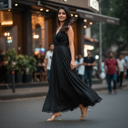 Gold Studded Transparent Heels