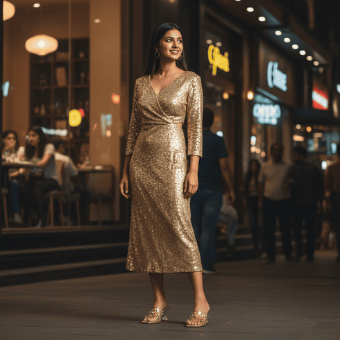 Gold Studded Transparent Heels