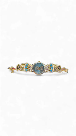Gold Turquoise and Red Pearl Ethnic Bracelet Watch for women, Cunei India