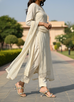 Gold and White Crystal Heels for Women - Party & Wedding Wear - Image 6 - Cunei India